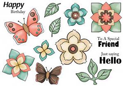 Creative Expressions Umount Flutter Flora A5 Stamp Plate