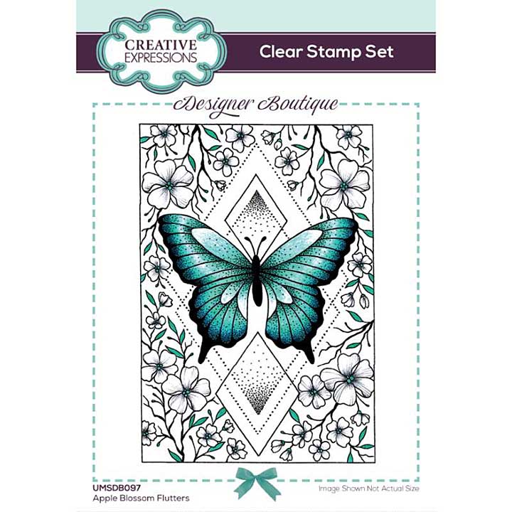 SO: Creative Expressions Designer Boutique Apple Blossom Flutters 6 in x 4 in Clear Stamp Set