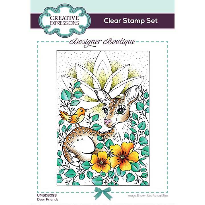 SO: Creative Expressions Designer Boutique Deer Friends 6 in x 4 in Clear Stamp Set