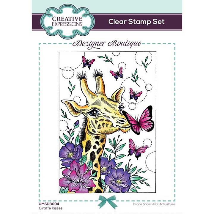 SO: Creative Expressions Designer Boutique Giraffe Kisses 6 in x 4 in Clear Stamp Set
