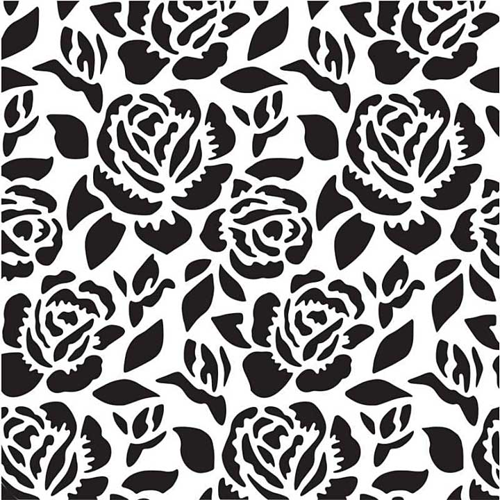 SO: Creative Expressions Sam Poole Roses In Tea Garden 6 in x 6 in Stencil