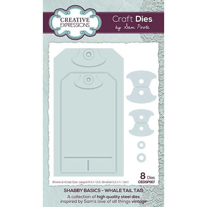 SO: Creative Expressions Sam Poole Shabby Basics Whale Tail Tag Craft Die