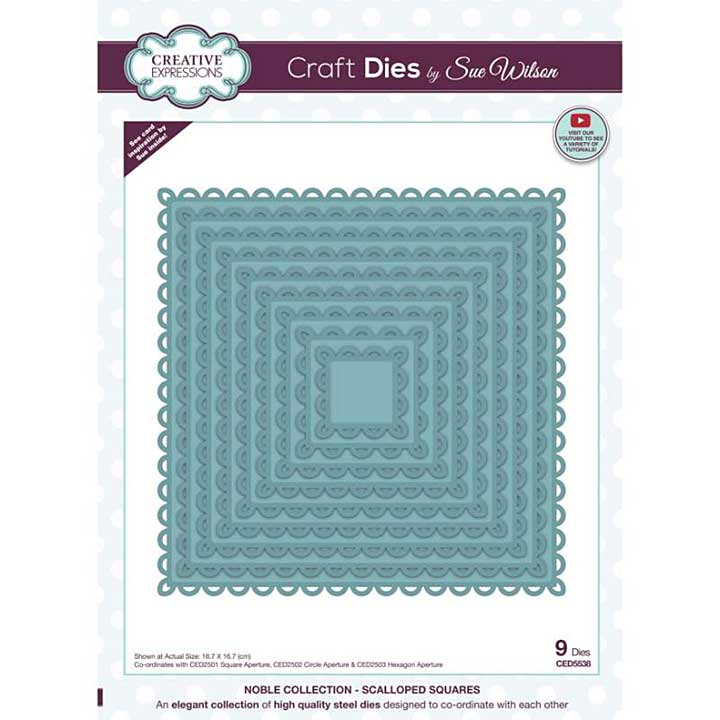 SO: Creative Expressions Sue Wilson Noble Collection Scalloped Squares Craft Die