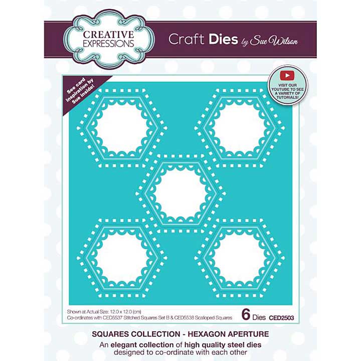 SO: Creative Expressions Sue Wilson Square Collection Hexagon Aperture Craft Die