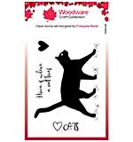SO: Woodware Clear Singles Cat Silhouette 3.8 in x 2.6 in Stamp