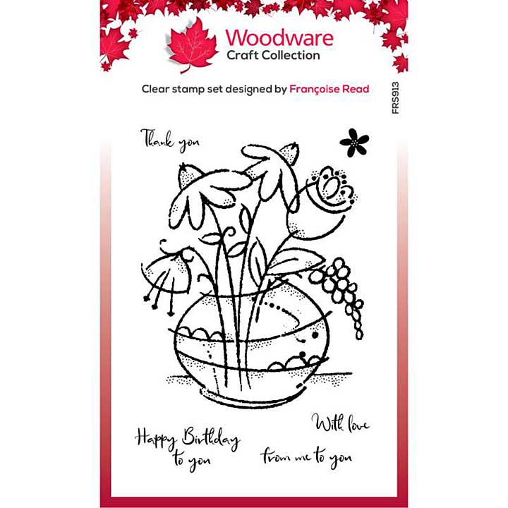 SO: Woodware Clear Singles Floral Bouquet 4 in x 6 in Stamp