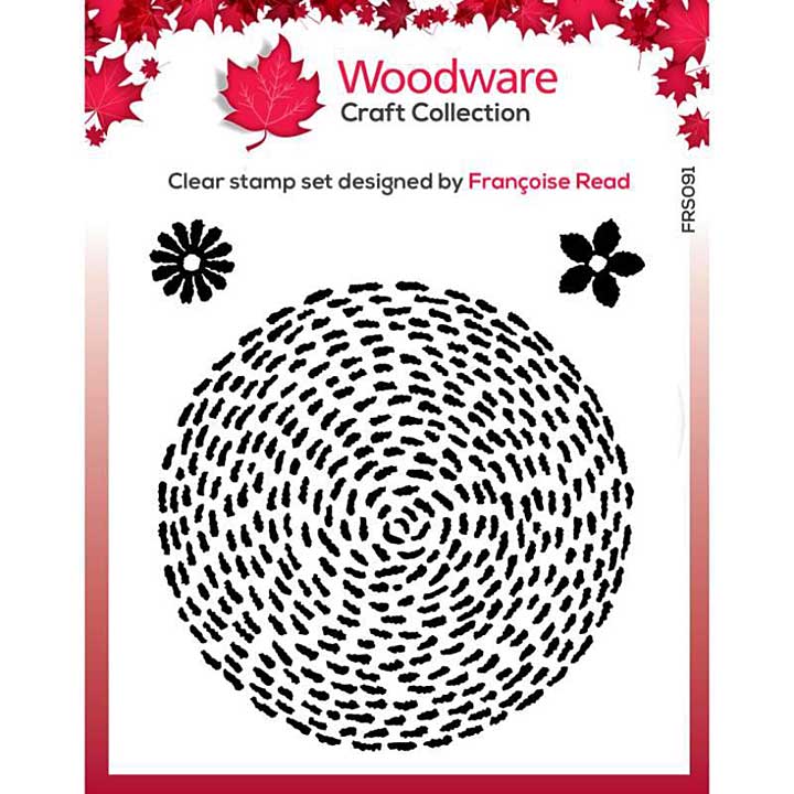 Woodware Clear Singles Stitched Circle 4 in x 4 in Stamp