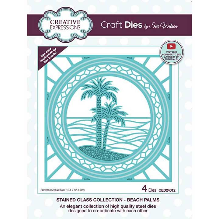 Creative Expressions Sue Wilson Stained Glass Collection Beach Palms Craft Die