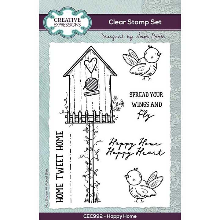 SO: Creative Expressions Sam Poole Happy Home 6 in x 4 in Clear Stamp Set