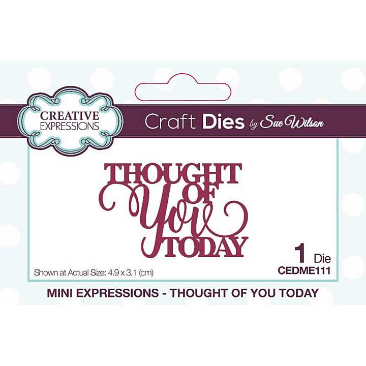SO: Creative Expressions Sue Wilson Mini Expressions Thought Of You Today Craft Die