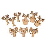 Creative Expressions Reindeer Fun Accessory Pack . 9 pcs Mdf