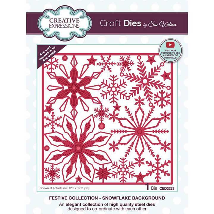 Creative Expressions Sue Wilson Festive - Snowflake Background Craft Die