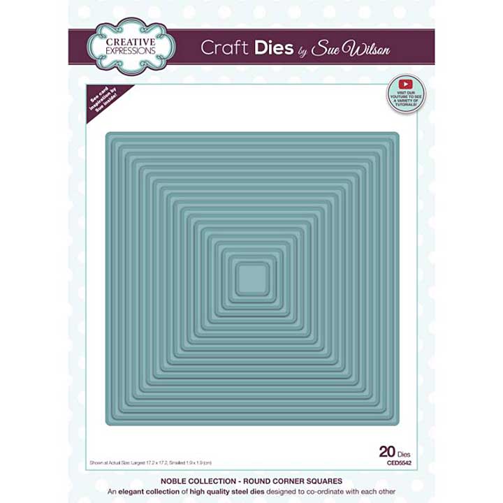 Creative Expressions Sue Wilson Festive - Noble Round Corner Squares Craft Die