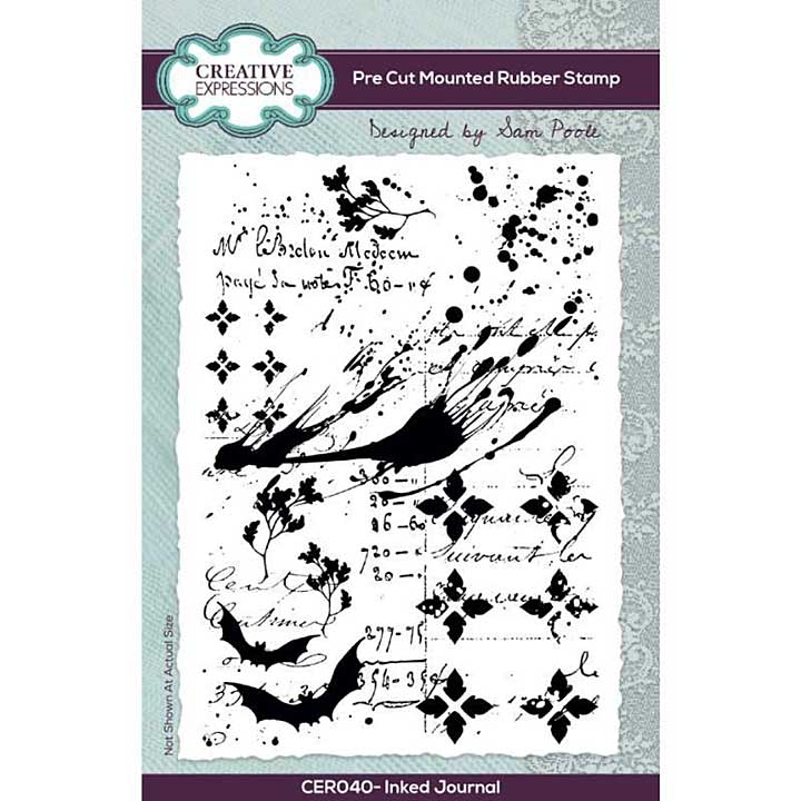 Creative Expressions Sam Poole Inked Journal A6 Pre-Cut Rubber Stamp