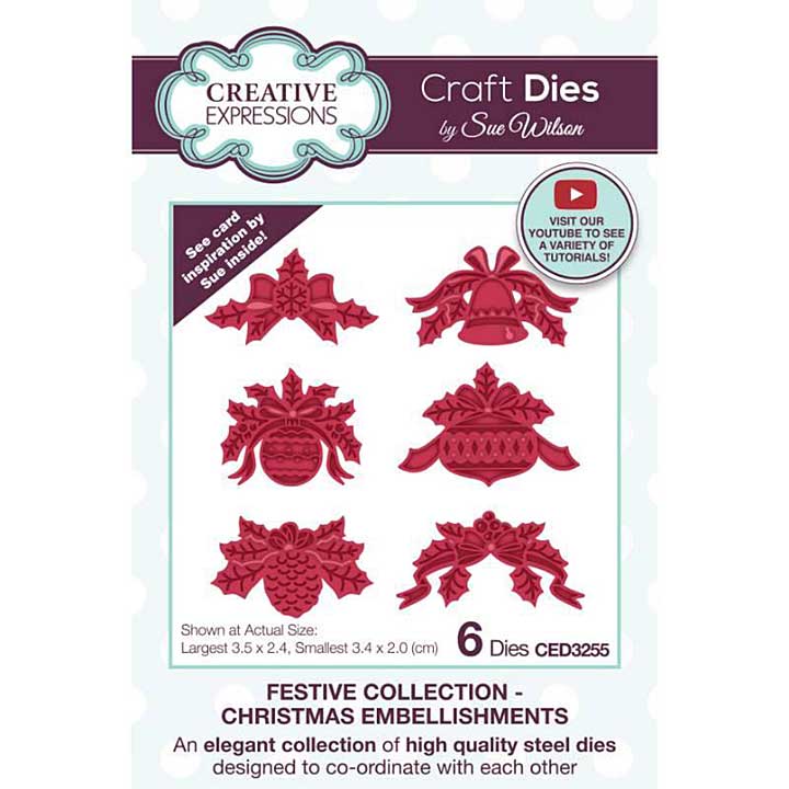 SO: Creative Expressions Sue Wilson Festive Christmas Embellishments Craft Die