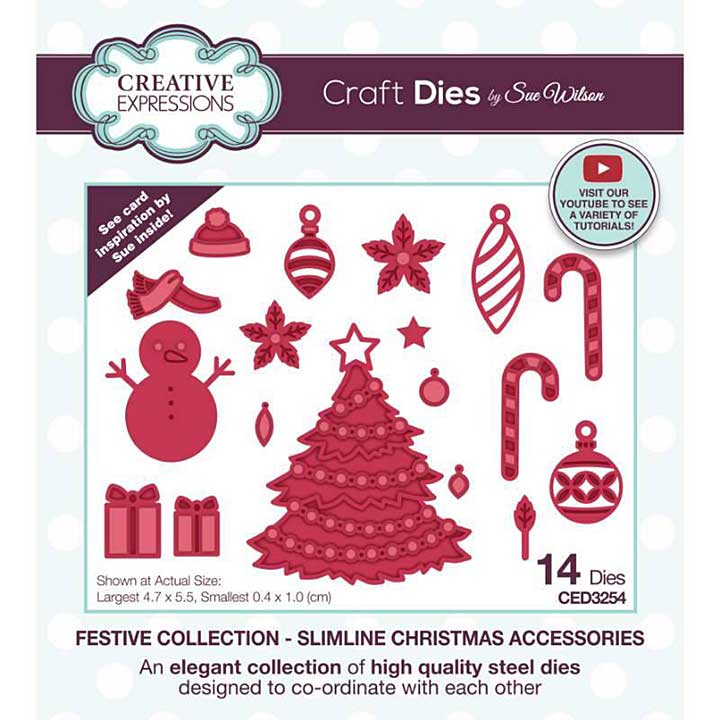 SO: Creative Expressions Sue Wilson Slimline Christmas Accessories Craft Die