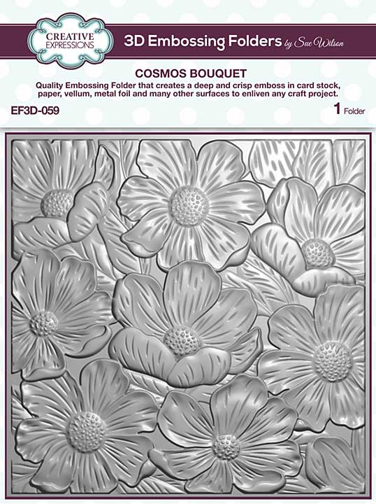 SO: Creative Expressions - Cosmos Bouquet - 3D Embossing Folder (6in x 6in)