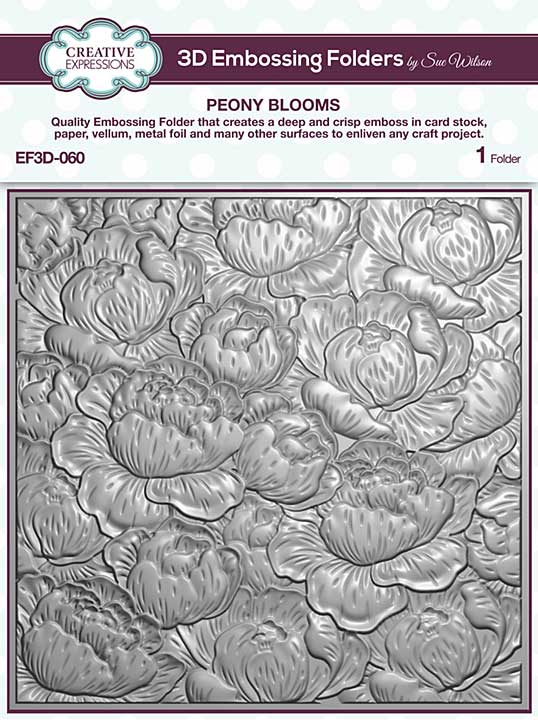 SO: Creative Expressions - Peony Blooms - 3D Embossing Folder (6in x 6in)