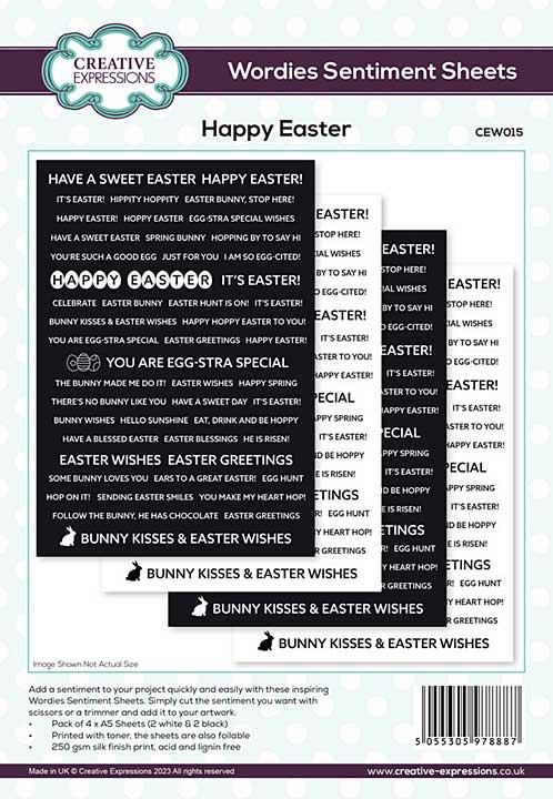 SO: Creative Expressions Wordies Sentiment Sheets 6x8 Inch Happy Easter (4pcs) (CEW015)