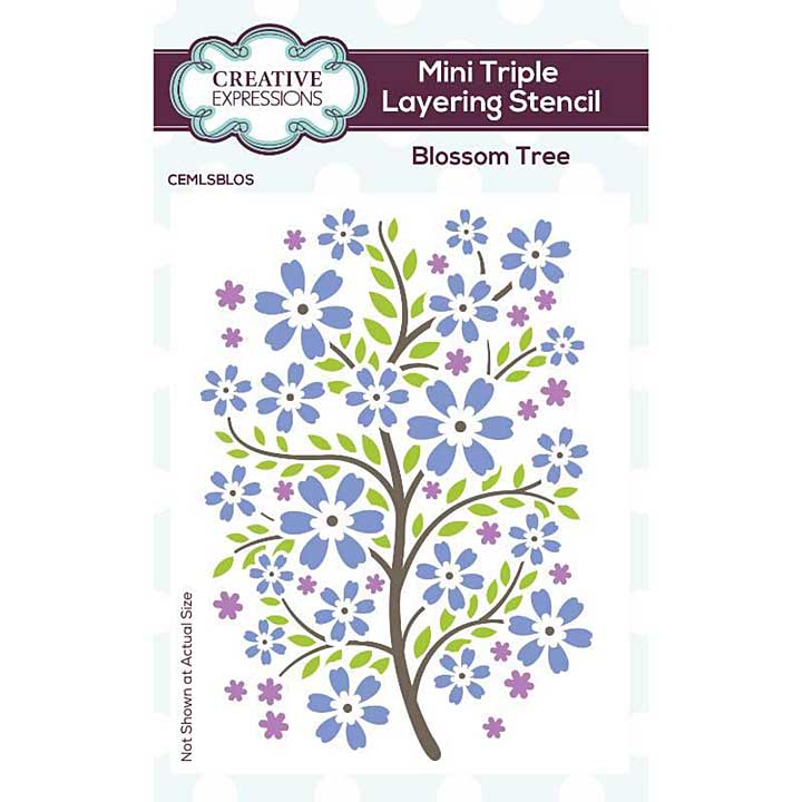 SO: Creative Expressions Blossom Tree Mini Triple Layering Stencil 4 in x 3 in Set of 3