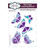 SO: Creative Expressions Butterfly Background Mini Triple Layering Stencil 4 in x 3 in Set of 3