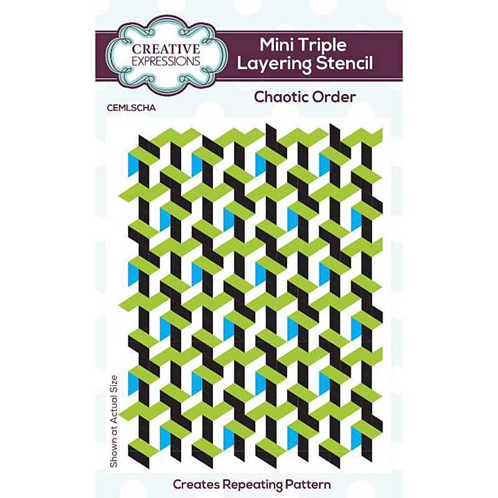 Creative Expressions Chaotic Order Mini Triple Layering Stencil 4 in x 3 in Set of 3