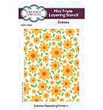 SO: Creative Expressions Daisies Mini Triple Layering Stencil 4 in x 3 in Set of 3