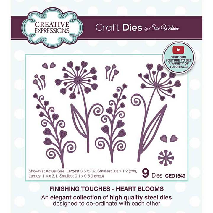 Creative Expressions Sue Wilson Finishing Touches Heart Blooms Craft Die