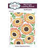 SO: Creative Expressions Sunflowers Mini Triple Layering Stencil 4 in x 3 in Set of 3