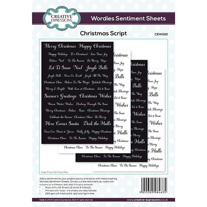 SO: Creative Expressions Wordies Sentiment Sheets Christmas Script