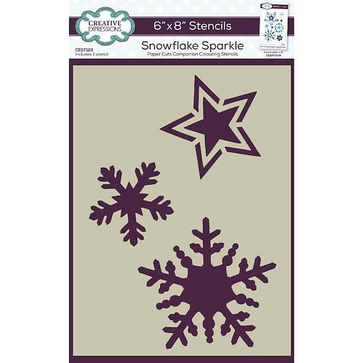 Creative Expressions Companion Colouring Stencil 6x8 - Snowflake Sparkle