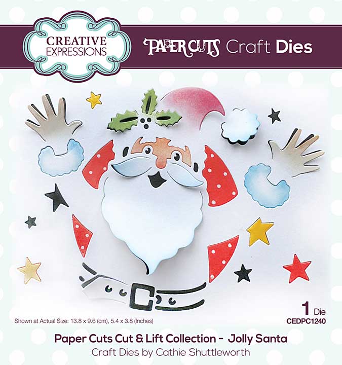 Creative Expressions Cathie Shuttleworth Paper Cuts Cut and Lift Jolly Santa (CEDPC1240)