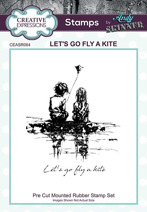 SO: Andy Skinner Rubber Stamp - Let\'s Go Fly A Kite