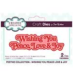 Creative Expressions Sue Wilson Craft Die Festive Shadowed Sentiments Wishing You Peace Love and Joy