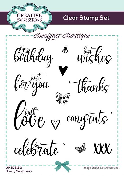 Creative Expressions Designer Boutique Clear Stamp A6 Breezy Sentiments