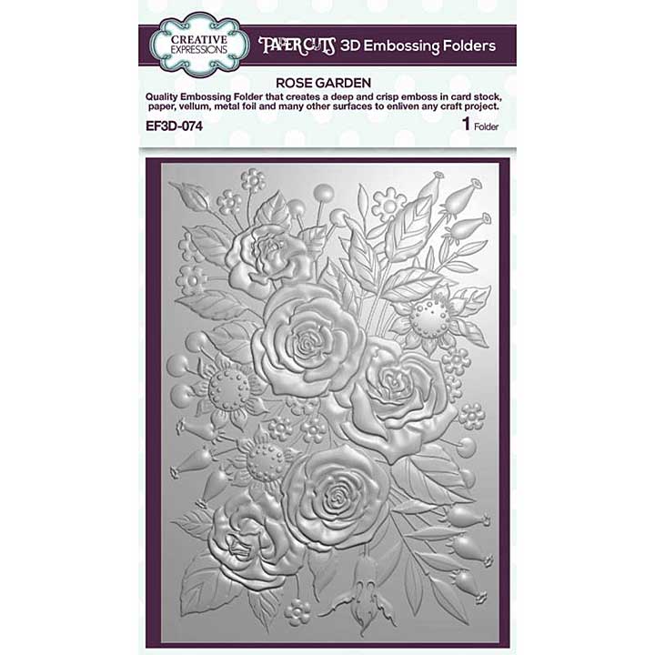 Creative Expressions Rose Garden 5 in x 7 in 3D Embossing Folder