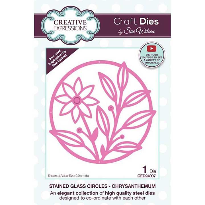 Creative Expressions Sue Wilson Craft Die Stained Glass Circles Chrysanthemum