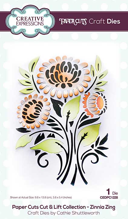 Creative Expressions Cathie Shuttleworth Paper Cuts Cut and Lift Zinnia Zing