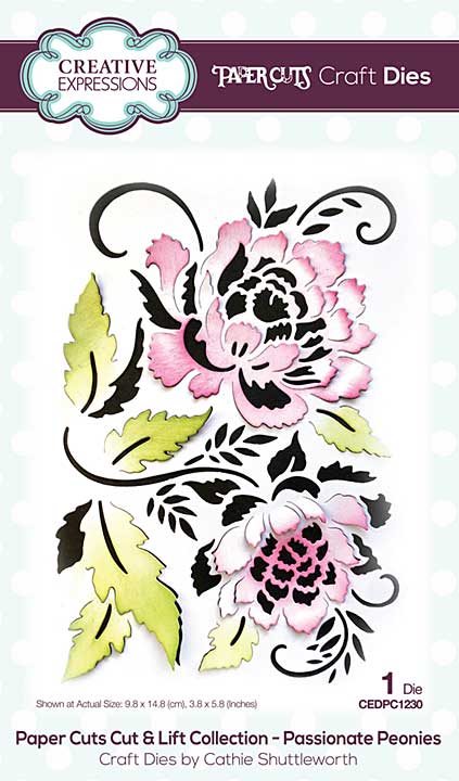 Creative Expressions Cathie Shuttleworth Paper Cuts Cut and Lift Passionate Peonies