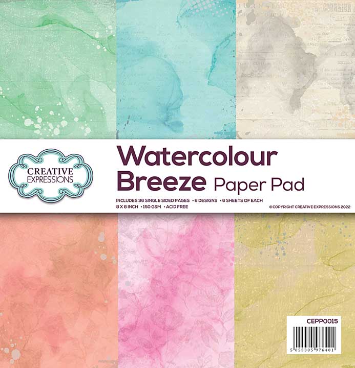 Creative Expressions Watercolour Breeze 8x8 Inch Paper Pad