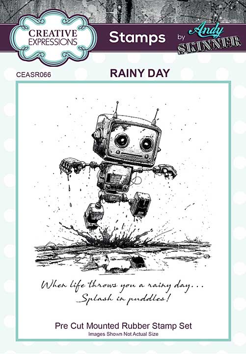 SO: Creative Expressions Andy Skinner Pre-Cut Rubber Stamp Botology Rainy Day