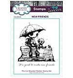 Creative Expressions Andy Skinner Pre-Cut Rubber Stamp Botology New Friends