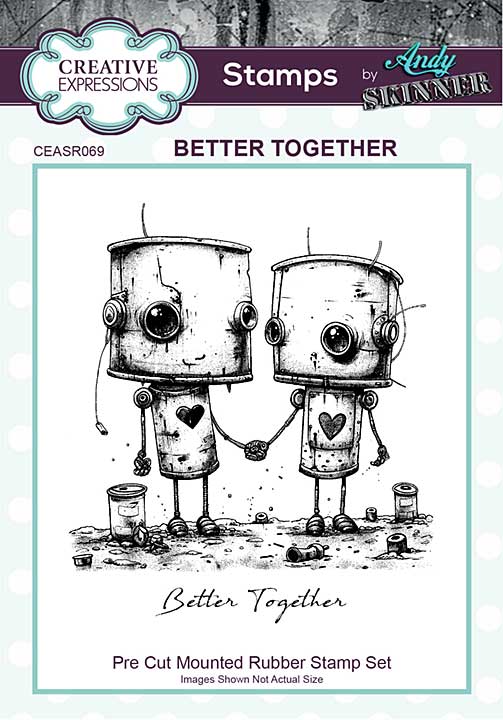 SO: Creative Expressions Andy Skinner Pre-Cut Rubber Stamp Botology Better Together