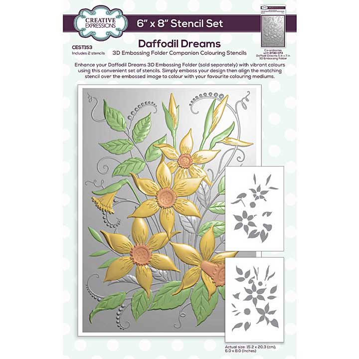 Creative Expressions Companion Colouring Stencil Daffodil Dreams (2pcs)