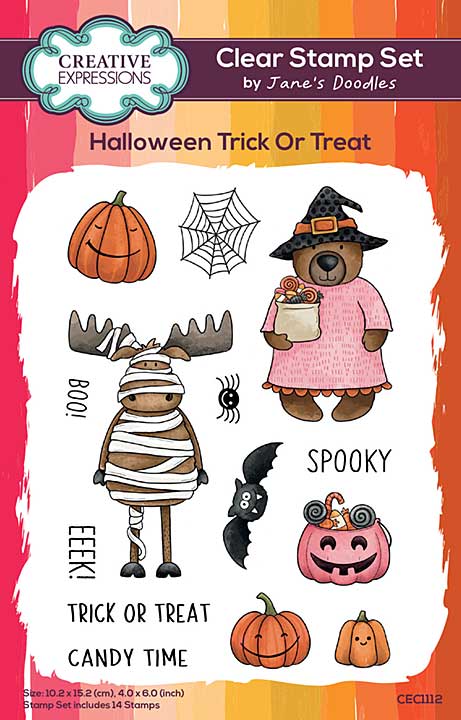 Creative Expressions Janes Doodles Clear Stamp Halloween Trick Or Treat