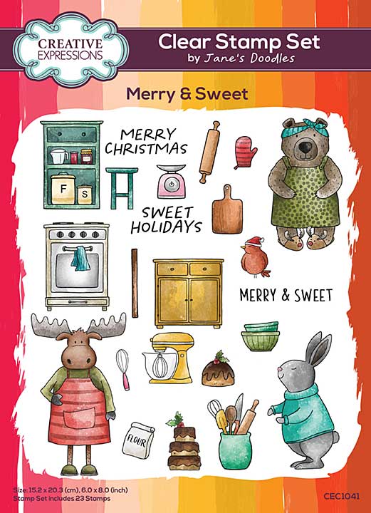 Creative Expressions Janes Doodles Clear Stamp Set Merry and Sweet