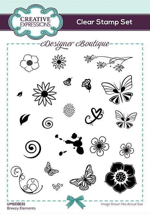 Creative Expressions Designer Boutique Clear Stamp A6 Breezy Elements