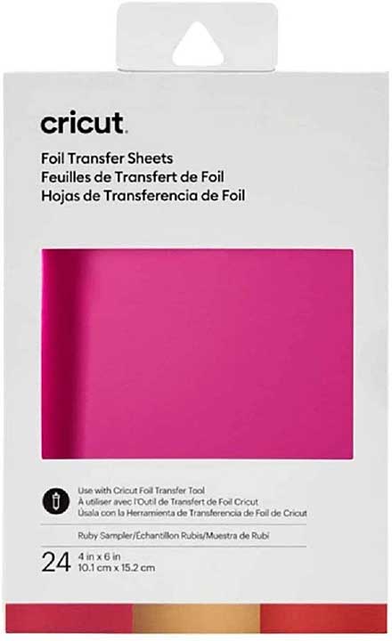 SO: Cricut Foil Transfer Sheets - Ruby (Red, Rose Gold, Fuschia, 24 sheets, 4 x 6)