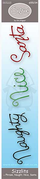 Sizzix Decorative Strip - Phrase, Naught, Nice, Santa