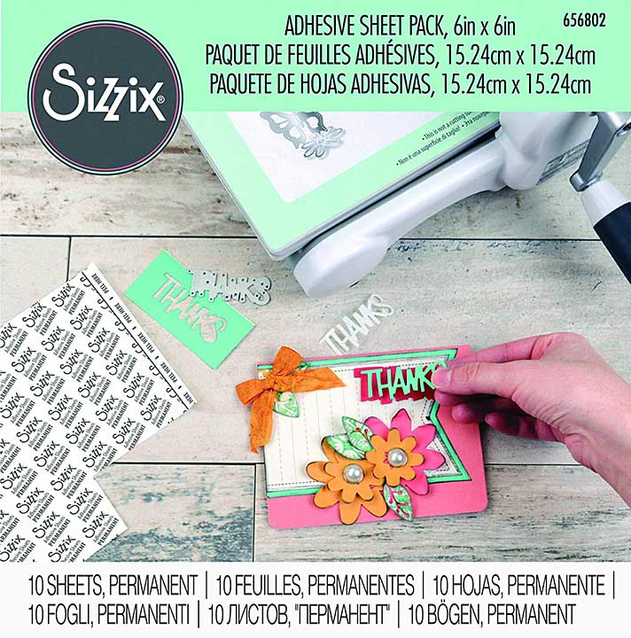 Sizzix Adhesive Sheet Pack - 6 x 6 Permanent (10pcs)